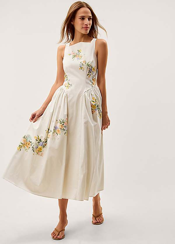 monsoon floral midi dress Madeline Floral Midi Dress Ivory