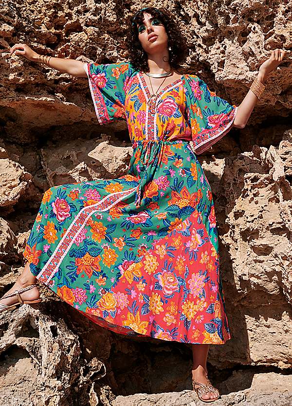 Monsoon Contrast Floral Print Dress in Lenzing Ecovero™