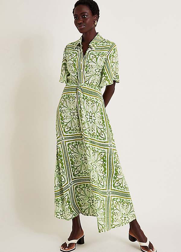 monsoon shirt dress Monsoon Emilia Print Midi Shirt Dress