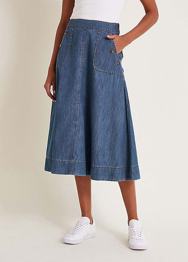 Monsoon Harper Denim Skirt Blue Freemans