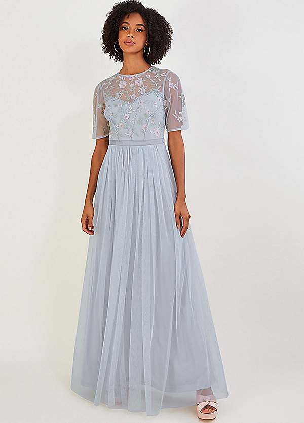 Monsoon Harri Embellished Maxi Dress in Recycled Polyester Freemans