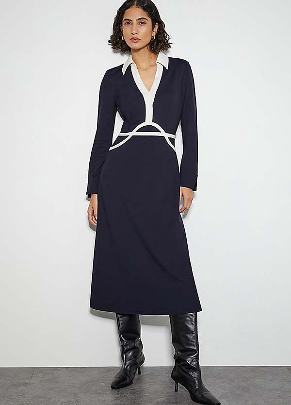 contrast knit dress Simkhai Page Green Contrast Knit Polo Mini Dress main image 1