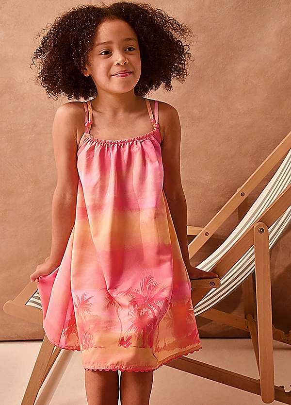Monsoon Kids Palm Print Beach Dress