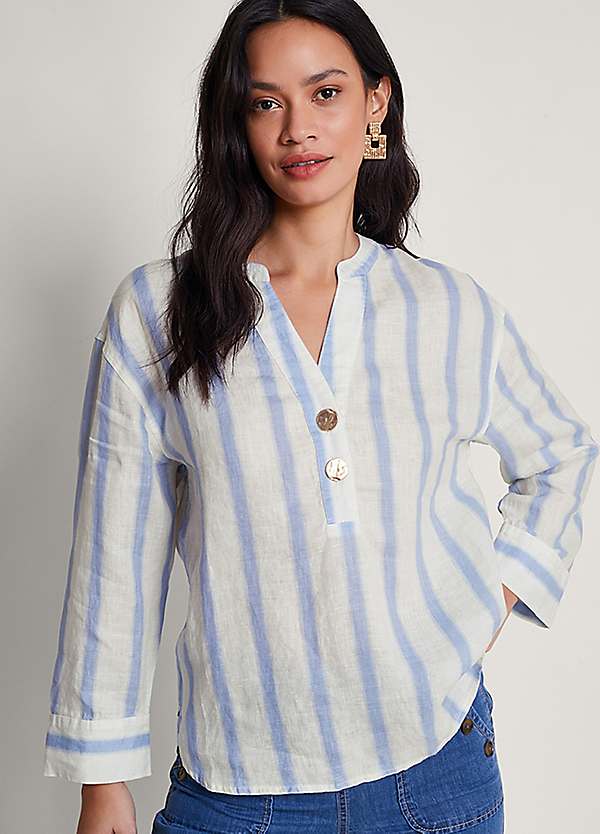 Monsoon Lea Stripe Linen Top Freemans