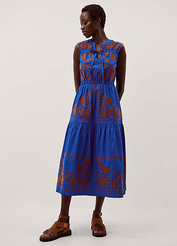 Monsoon Madison Sleeveless Embroidered Midi Dress | Freemans Monsoon Madison Sleeveless Embroidered Midi Dress | Freemans