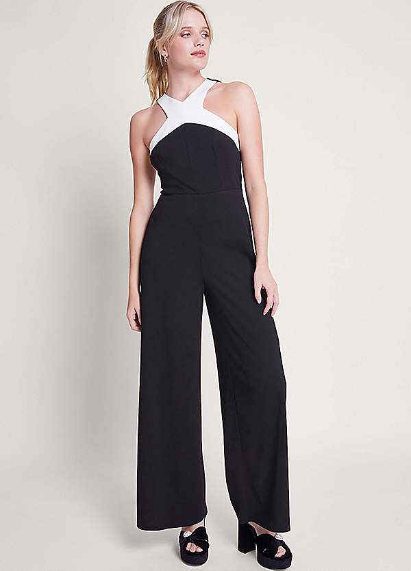 Freemans Black Jersey Halter Neck Jumpsuit