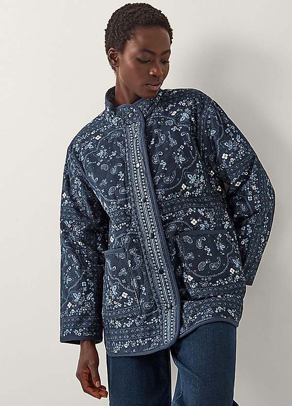 Monsoon Mandy Paisley Print Quilted Corduroy Jacket | Freemans
