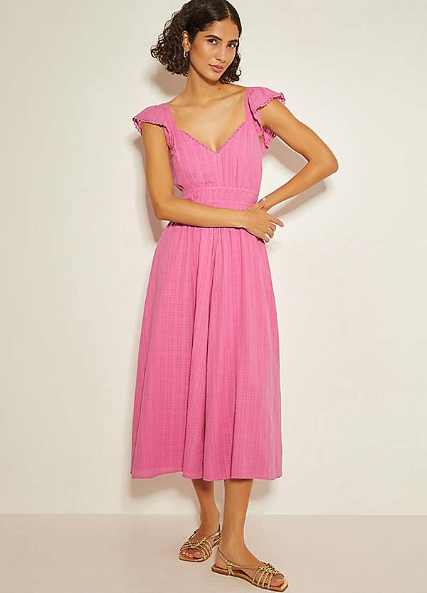 monsoon pink dress Monsoon Marlee Ruffle Midi Sun Dress