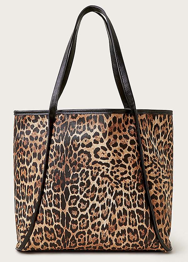 Monsoon Mava Leopard Print Faux Leather Tote Bag Freemans