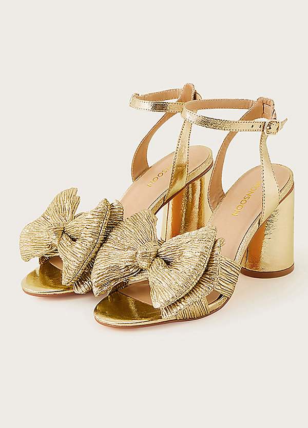 Gold low hotsell block heel sandals