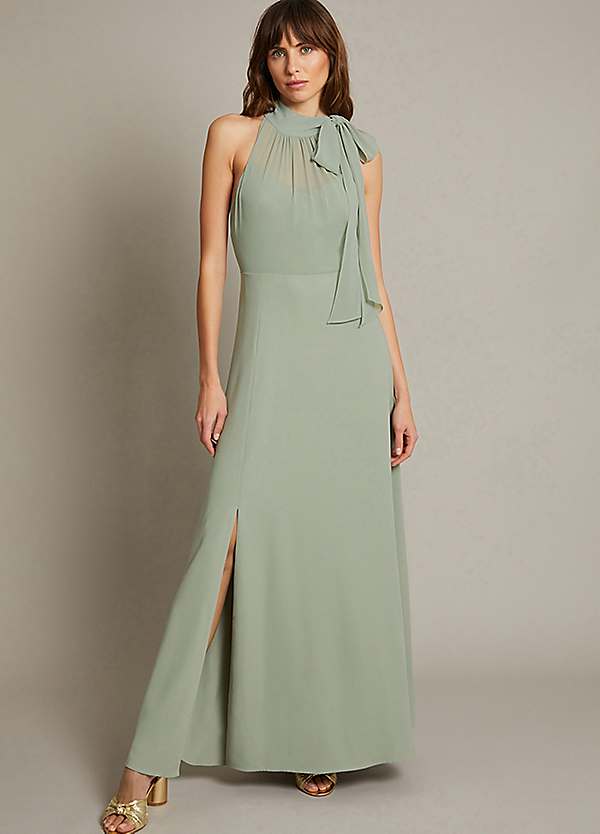 Monsoon Monika Halter Chiffon Maxi Dress Freemans