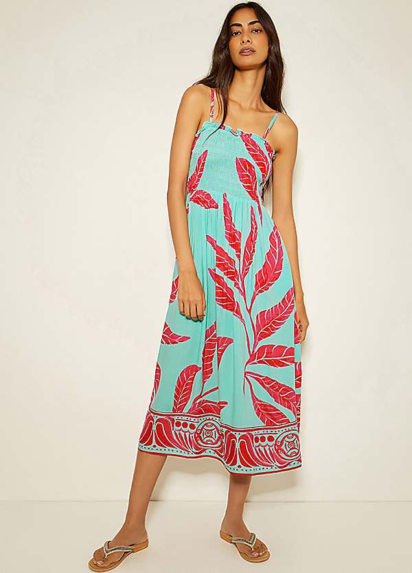 Monsoon Pamela Palm Print Midi Sundress | Freemans