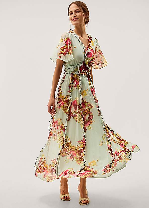 monsoon dresses Perrie Floral Print Frill Maxi Dress - Sage Pay With:$30.00 (Silkroll Fee: $0.75) juliet-gown I didn’t have a Silk