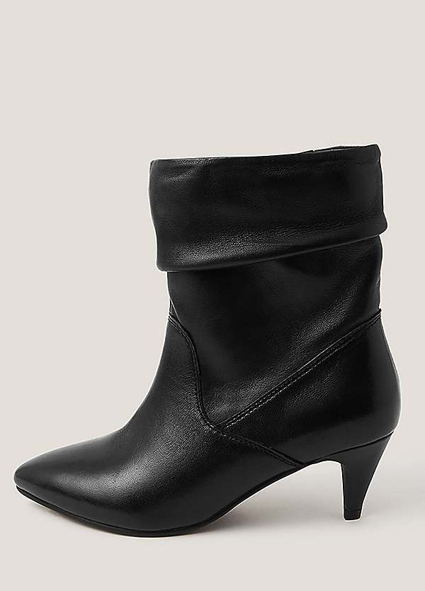 Monsoon Ria Ruched Leather Ankle Boots Freemans