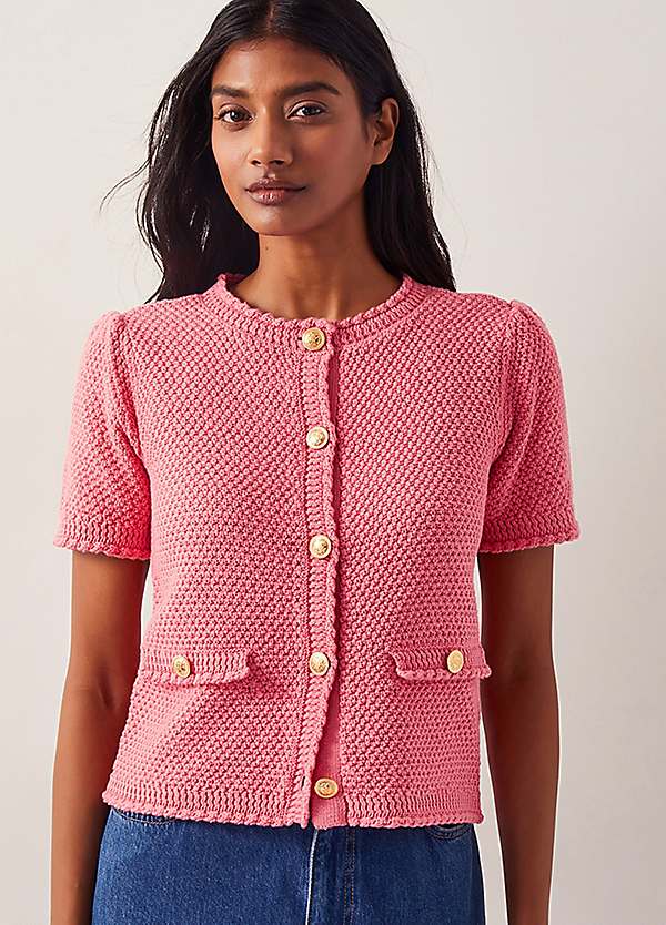Monsoon Sami Stitch Short Sleeve Cardigan Freemans