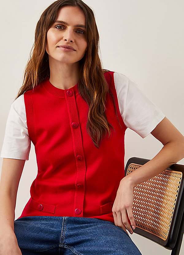 Monsoon Shaw Button Vest Cardigan Freemans