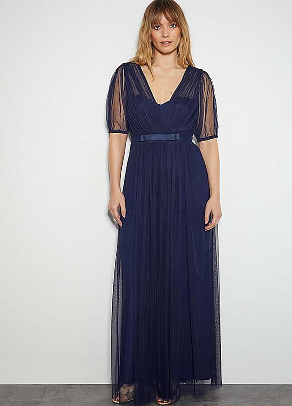 fitted lace wedding dress Casablanca Lace Maxi Dress Black / M