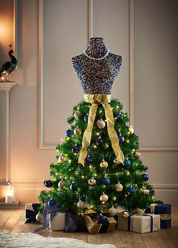 Navy Blue Sequin Mannequin Christmas Tree Freemans