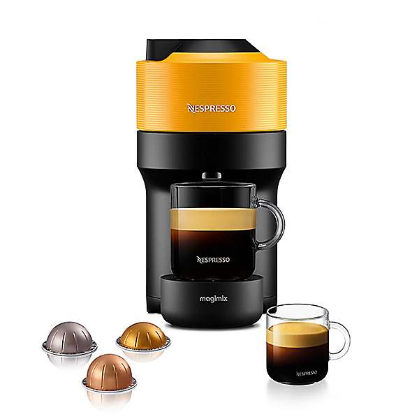 Nespresso by Magimix Vertuo Pop Pod Coffee Machine- Mango