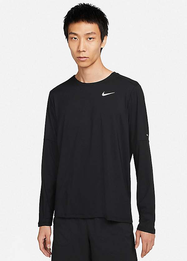 Nike Dri Fit Nike Black Long Sleeve Running Top Nike Dri-FIT
