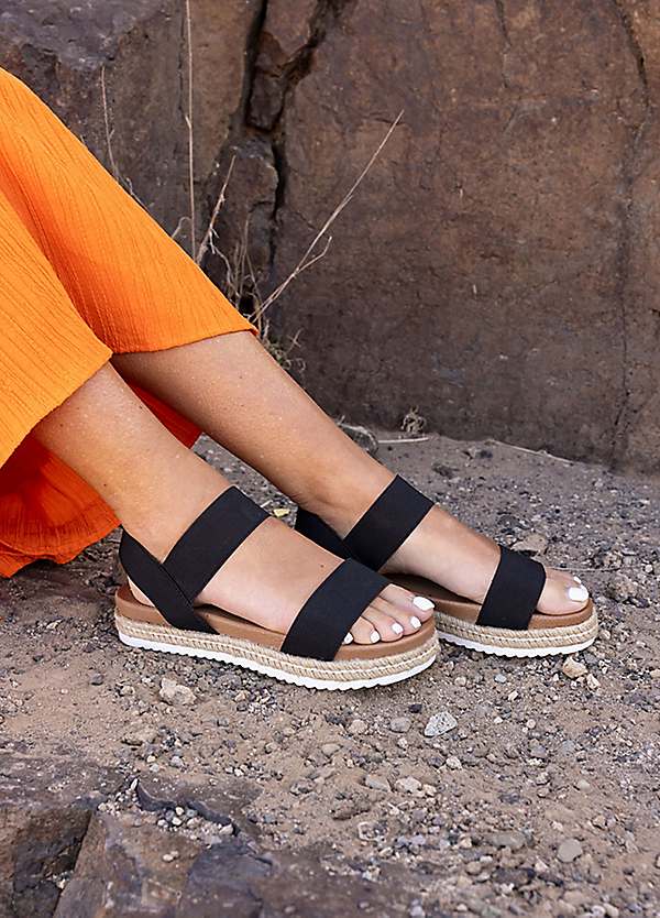 Espadrille Sandals Elastic Cross Over Sandals Women's Espadrille