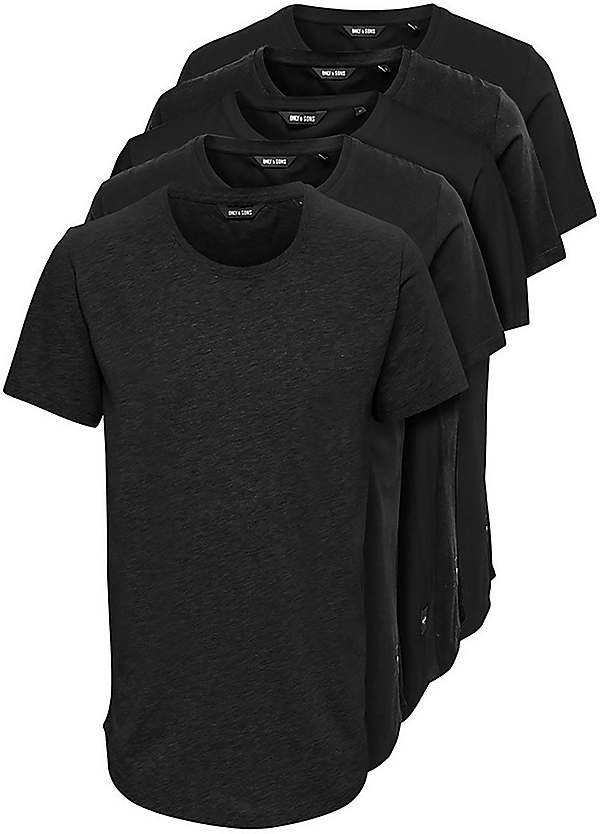 Only Sons Pack of 5 Basic Round Neck T Shirts