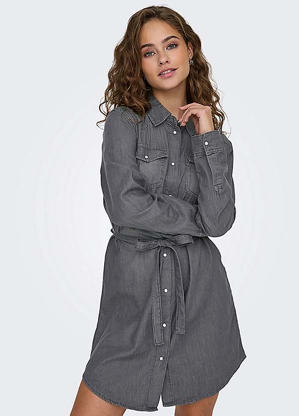 Only Alexa Belted Denim Shirt Dress