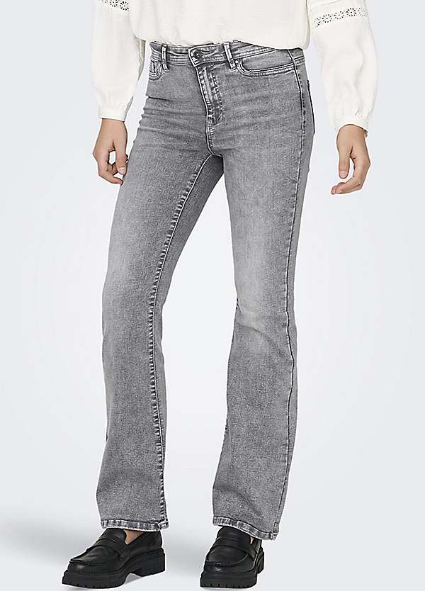 Straight Leg Stretch Jeans Dress Barn Plus Jeans Only High Waist - Main Image