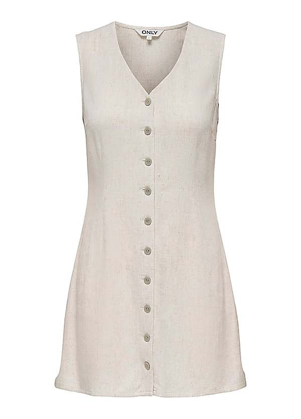 knee length dresses for ladies Only Denim Blue Linen Dress 34 (AU 6) main image 1