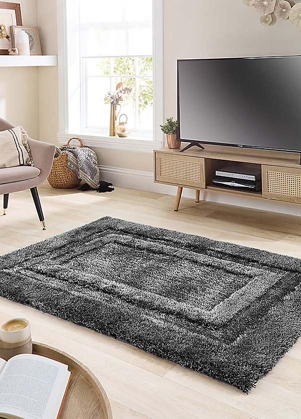 Origin Frame Border Shaggy Rug | Freemans