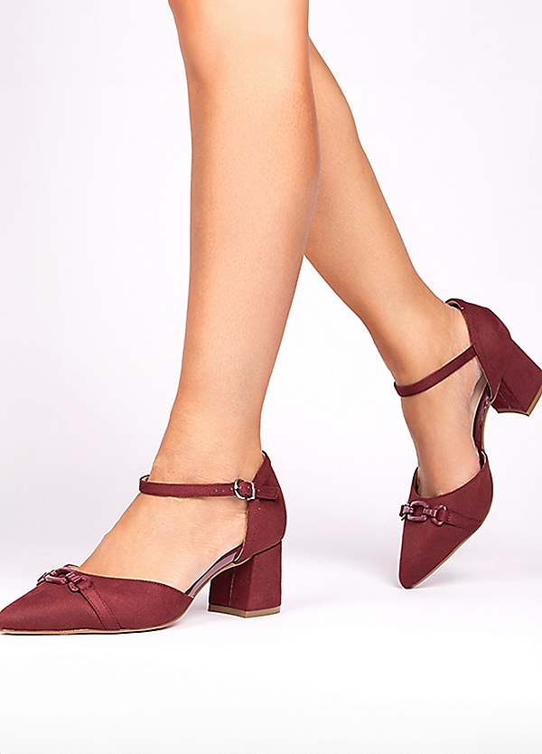 Mid block heel pump sandals best sale