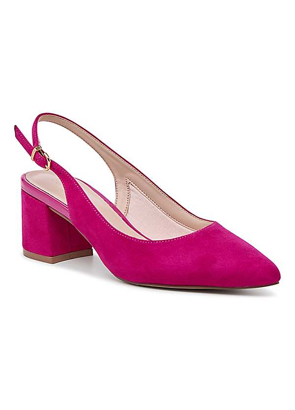 Paradox London Isadora Fuchsia Block Heel Slingback Court Shoes