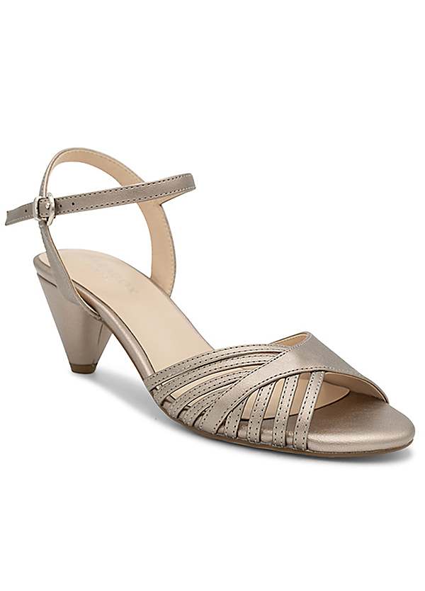 Paradox London Pewter Metallic 'Maylea' Cone Mid Heel Sandals