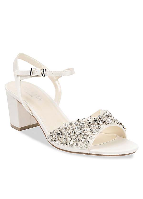 Silver sandals low heel wide clearance fitting