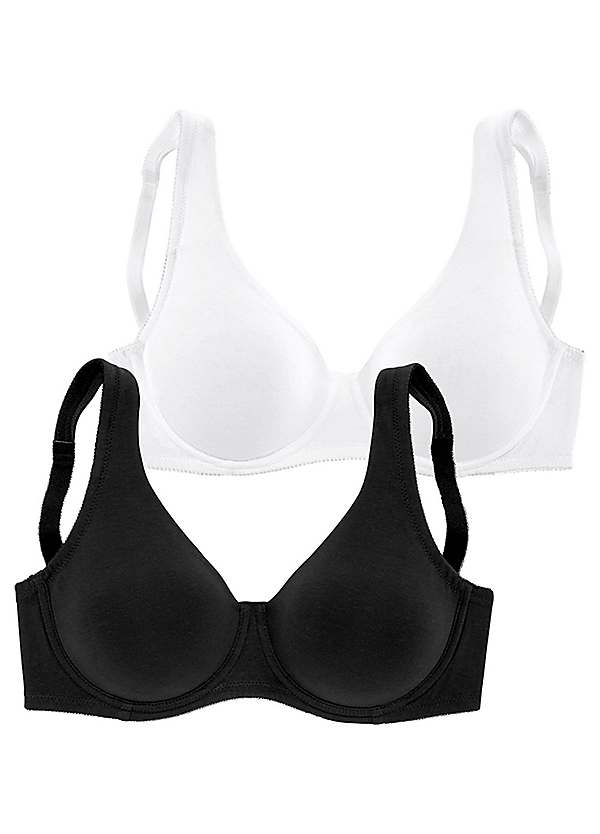 Pack of 2 Non Wired Minimiser Bras by bonprix