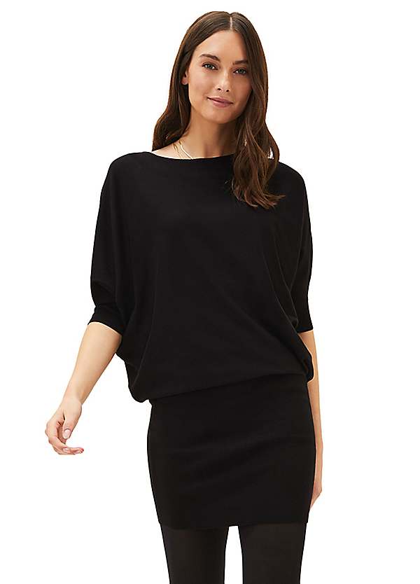 phase 8 knitted dresses Eight ’Becca’ Batwing Dress - Black dresses-midi