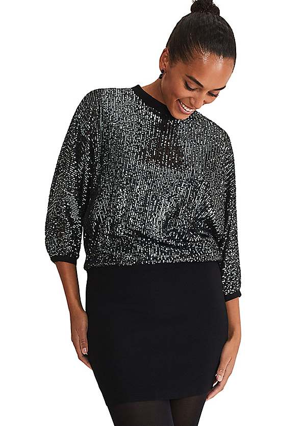 Phase Eight Becca Batwing Sequin Dress Freemans