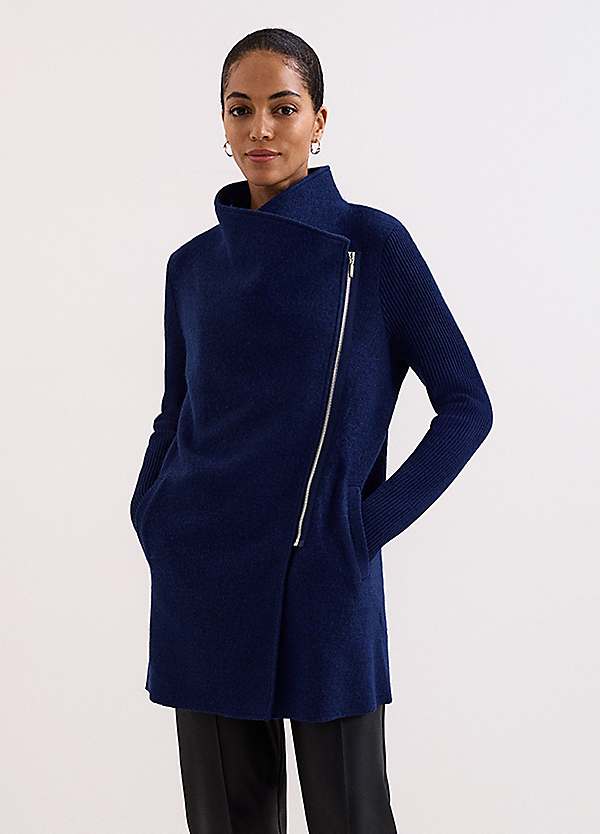 Phase Eight Byanca Zip Knit Coat | Freemans