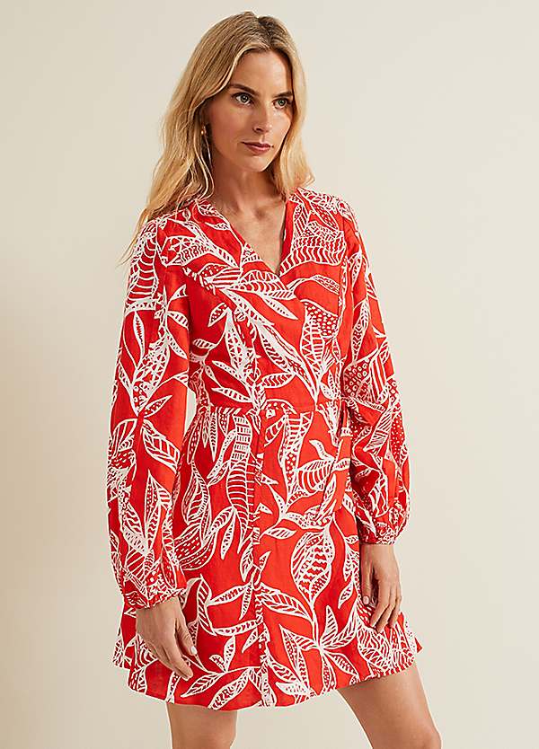 Phase Eight Charlotte Red Wrap Mini Dress | Freemans