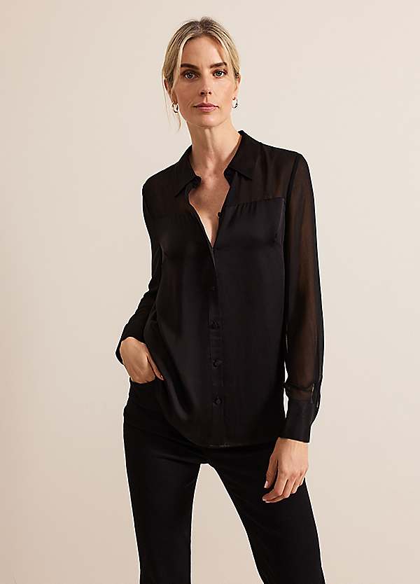 sheer satin blouse