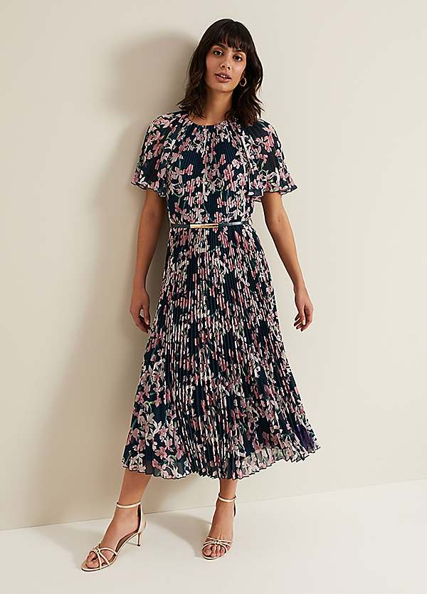 phase eight floral midi dress Phase Eight Violet Floral Midi Dress Multi Size 16