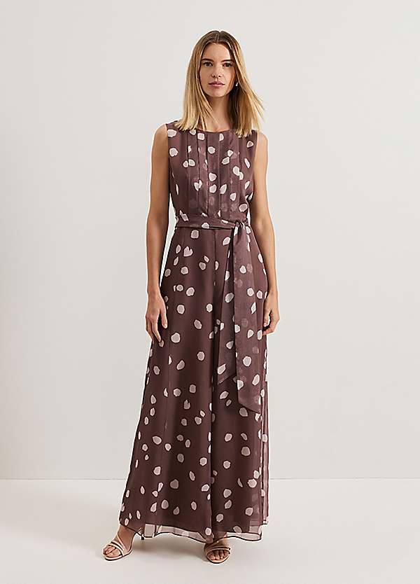 Phase Eight Maxine Spot Chiffon Jumpsuit | Freemans
