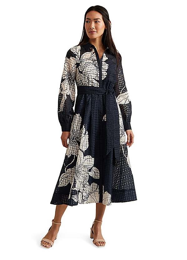 【関税込】PhaseEight ワンピース☆Natalie Floral Check Dress, PHASE EIGHT Natalie Floral Check Dress | endource