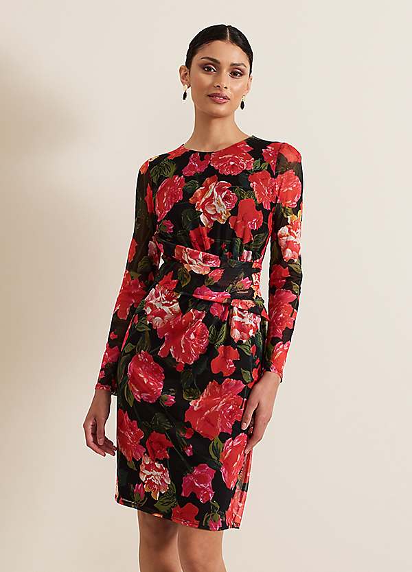 【Phase Eight】日本未入荷! Roshni Mesh Floral Midi Dress Phase Eight Roshni Mesh Floral Midi Dress | Freemans