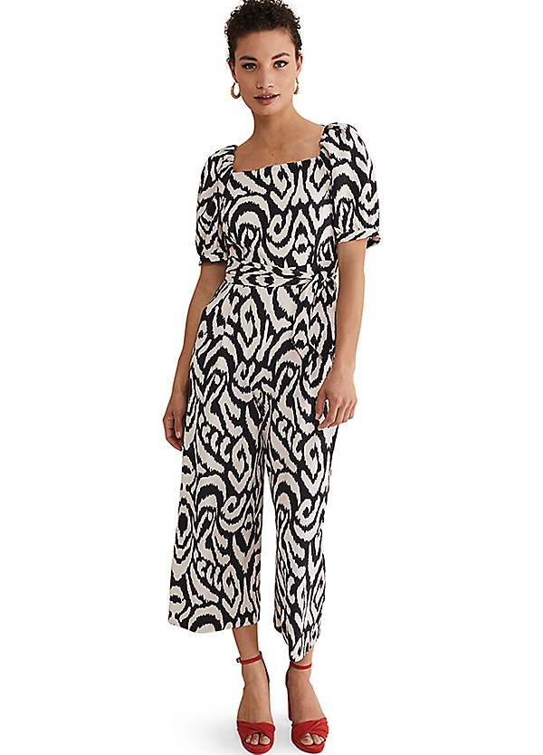 Sara Puff Sleeve Printed Jumpsuit Sara Puff Sleeve Printed Jumpsuit