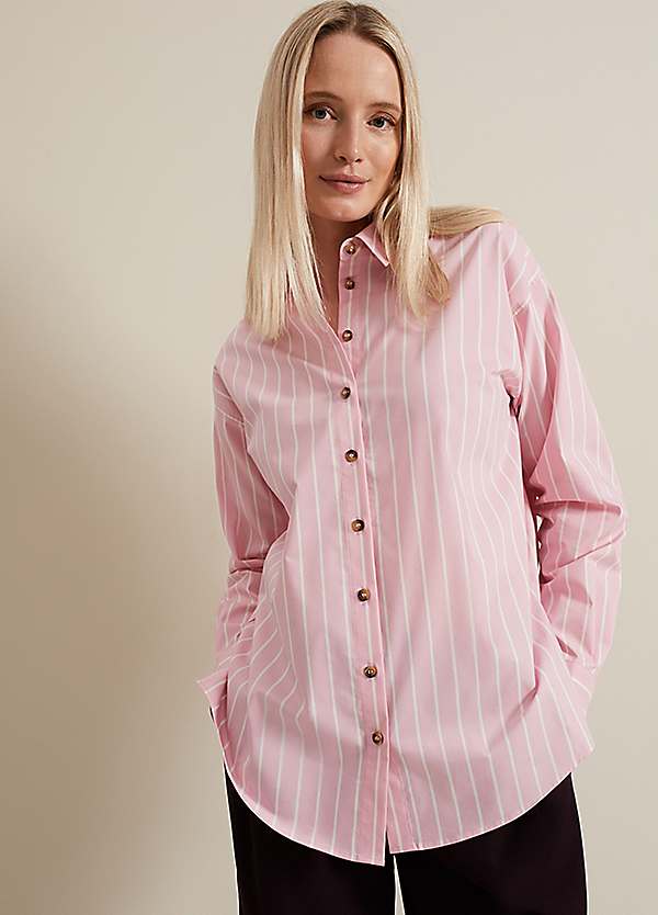 【BAON】[unisex] Saku Pintuck Stripe Over Shirt Phase Eight Stripe Shirt | Freemans