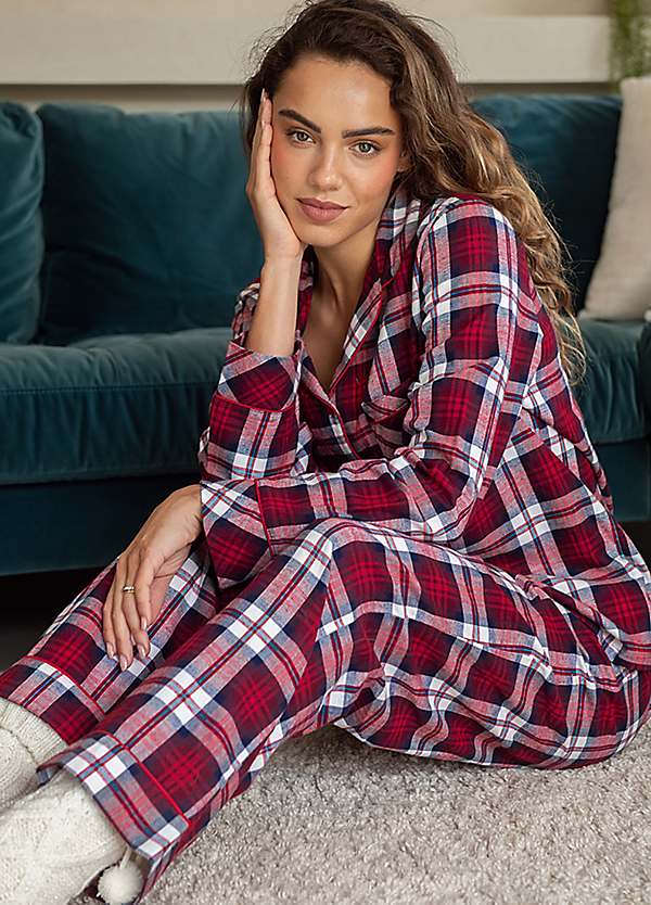 Pour Moi Cosy Check Brushed Cotton Pyjama Gift Set