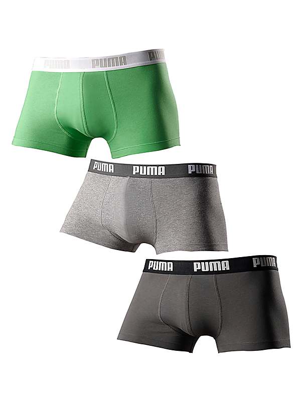 Puma Men's Microfiber Boxer Brief, 5-pack (Large, Black and Gray