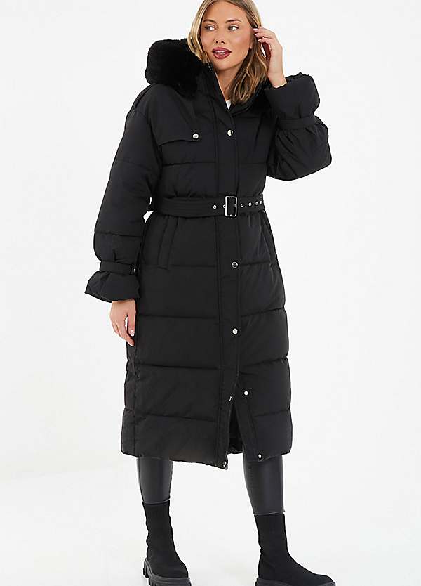 Quiz black cheap puffer jacket