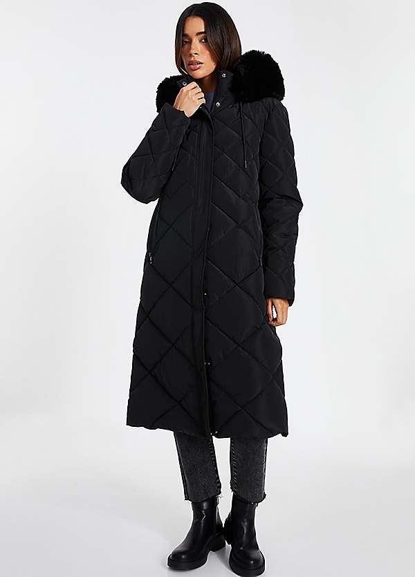 Buy longline coat with fur hood New Arrivals
